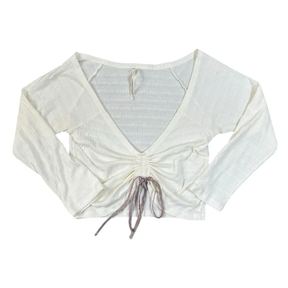Anthropologie Sabrina cinched top in cream